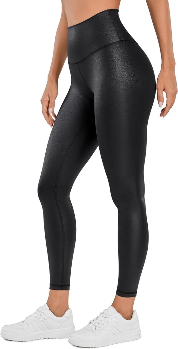 CRZ YOGA Butterluxe Matte Faux Leather Leggings for Women 25" - High Waisted Stretch Ankle Leathe... | Amazon (US)