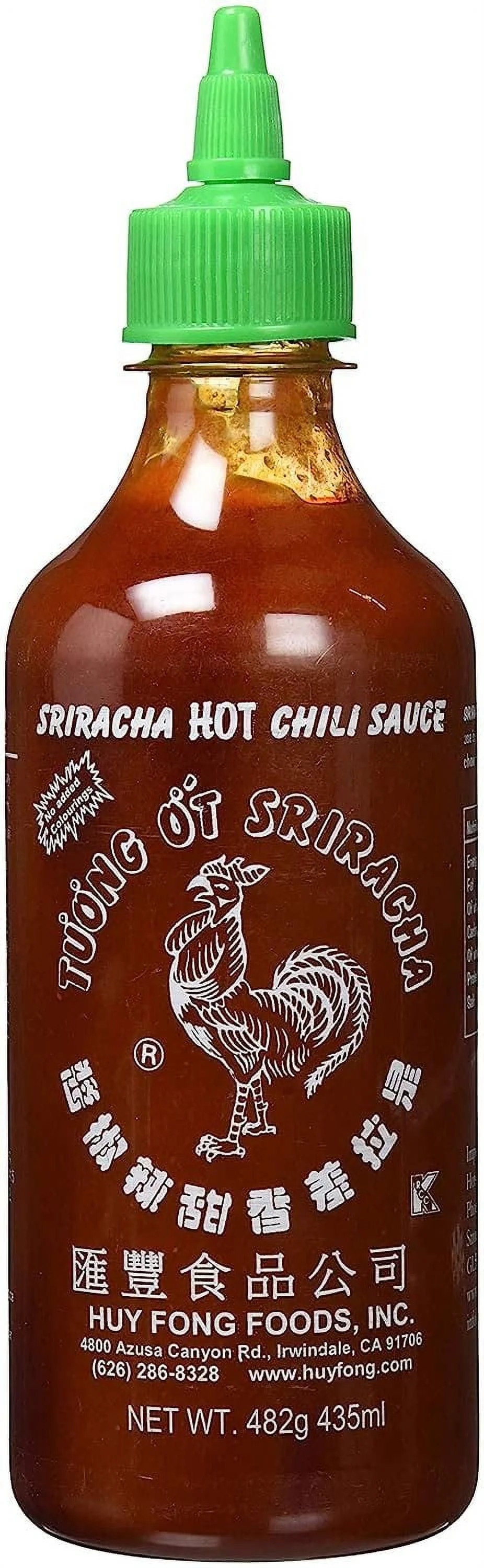 Huy Fong Foods Sriracha Hot Chili Sauce, Medium, 17 Oz - Low Sodium, No Artificial Preservatives | Walmart (US)