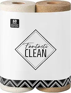 Fantasticlean Microfiber Cleaning Cloth Roll -60 Pack, Tear Away Microfiber Towels, 12" x 12", Re... | Amazon (US)