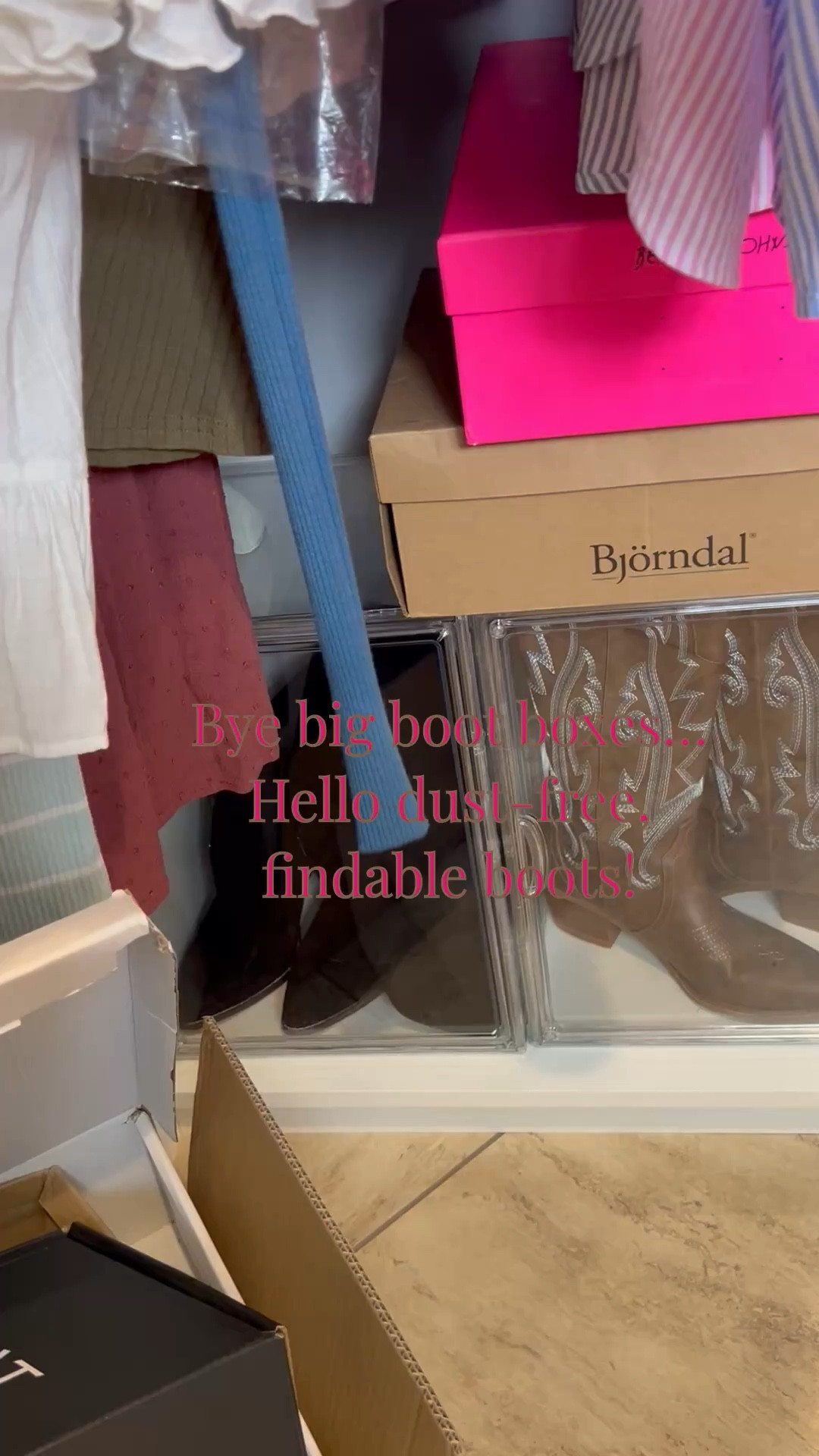 Tired of boots buried in bulky boxes or collecting dust? Same. These stackable clear acrylic organizers are a total game changer — vertical or horizontal, with an easy-open door so you can actually see and reach your boots. Organized, aesthetic, and finally functional.
.
Linking them on my LTK plus my favorite Amazon cowgirl boots for the perfect country concert look — your closet is about to level up.
.
#amazonhome #closetgoals #bootszn #organizationfinds #momlifehack #findthingsfast

#LTKHome #LTKFindsUnder50 #LTKShoeCrush