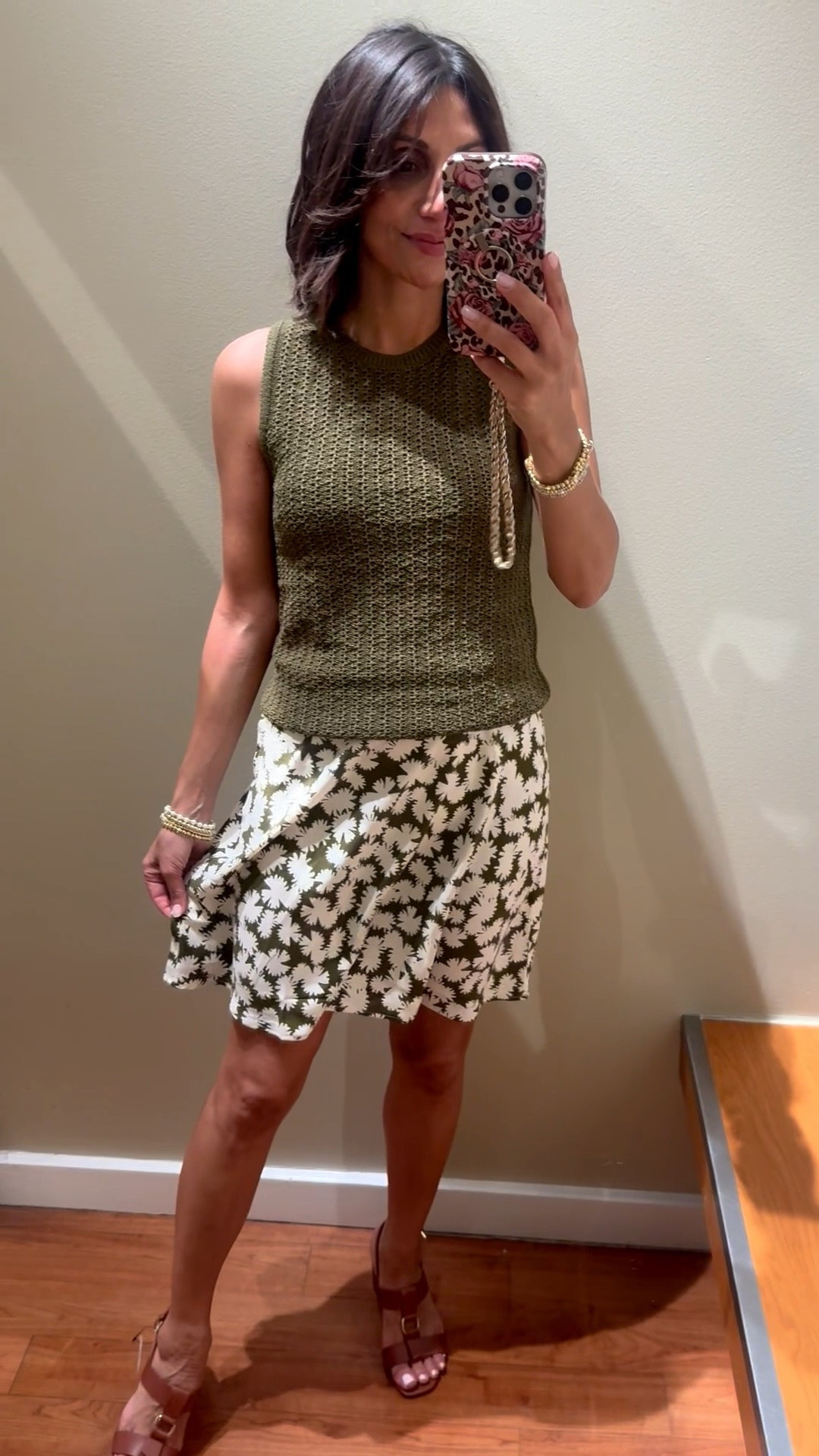 Loved this skirt and sleeveless sweater 
They don’t seem to have the green on line but they did in store 
I linked similar 

#LTKWorkwear #LTKOver40 #LTKootd