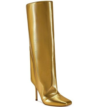 Azalea Wang Rebelite Metallic Tall Dress Boots | Dillard's | Dillard's