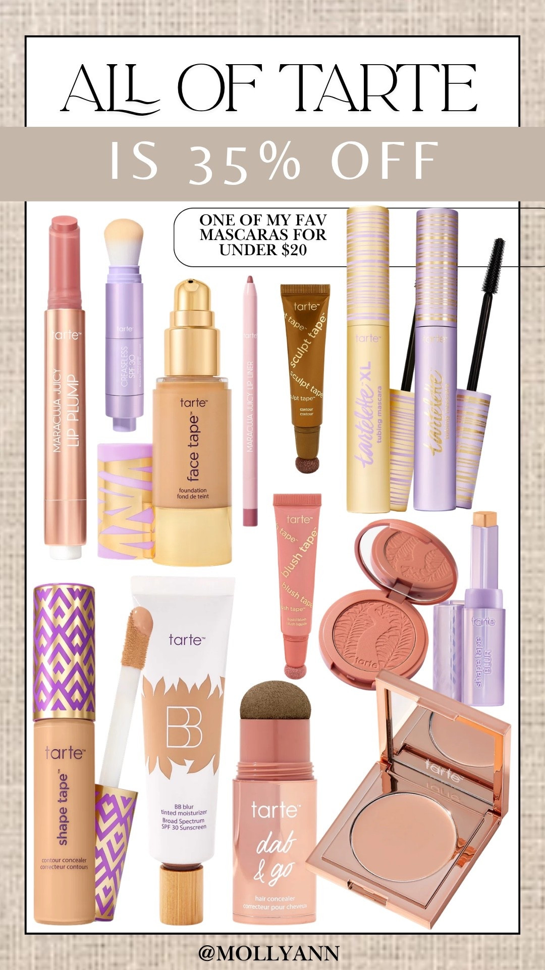 35% off of all Tarte online

#LTKSaleAlert #LTKBeauty #LTKgrwm