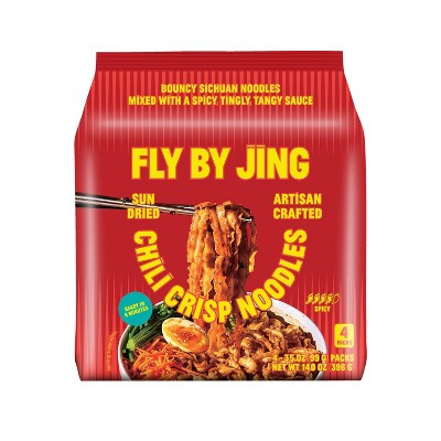 FLY BY JING Chili Crisp Sun Dried Vegan Sichuan Noodles - 14oz/4ct | Target