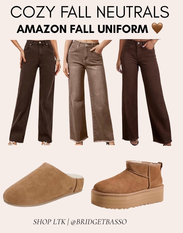 The easiest fall uniform: brown jeans and cozy UGGs 🤎 These Amazon brown denim finds are perfect with UGG clogs or platform minis for an effortless everyday fall outfit.
#amazonfashion #falloutfitideas #brownjeans #uggstyle #ltkfinds

#LTKgrwm #LTKootd