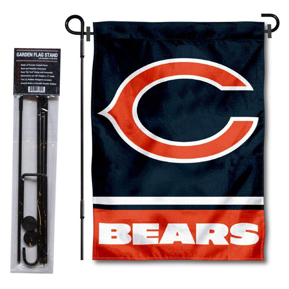 Chicago Bears C Logo Garden Flag with Stand Holder | Amazon (US)
