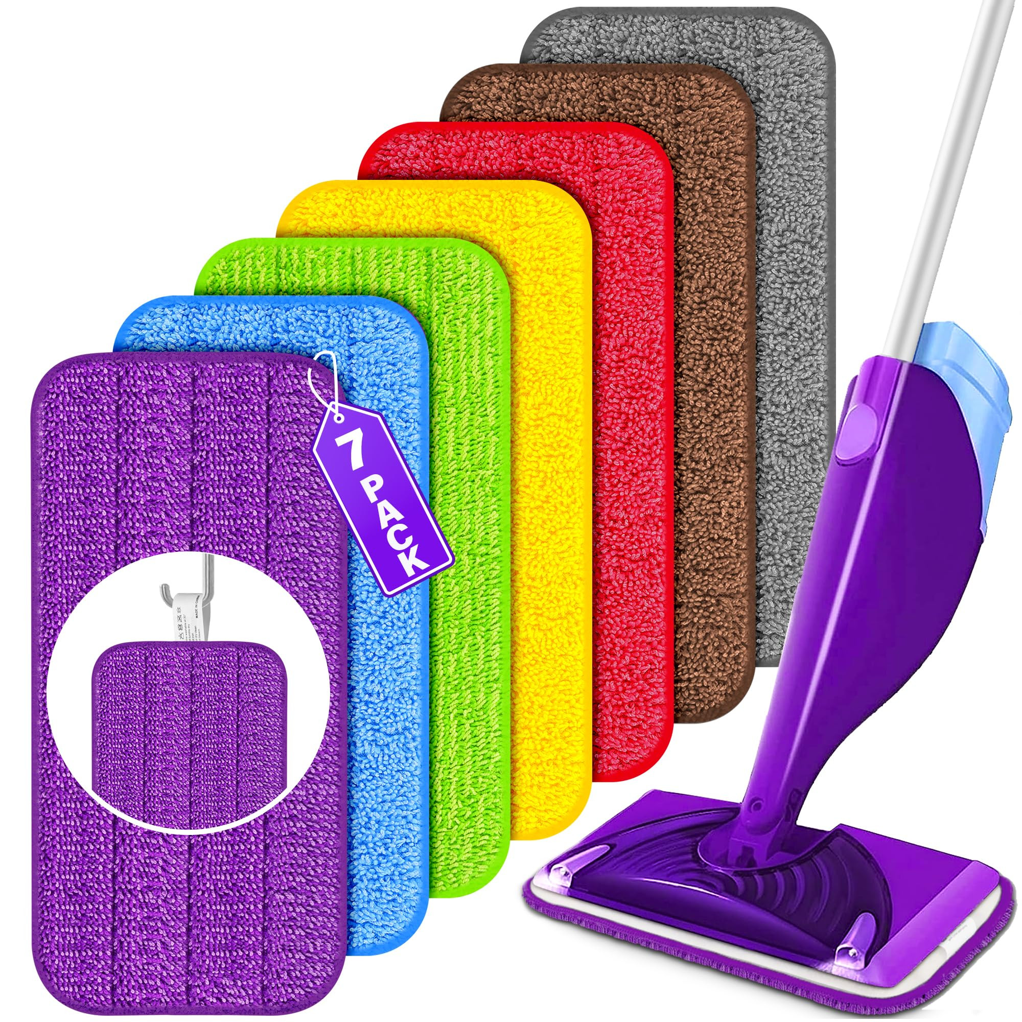 Reusable Mop Pads for Swiffer WetJet, Wet Pads Refills for 12'' Spray Mop, Microfiber Refill Mach... | Amazon (US)