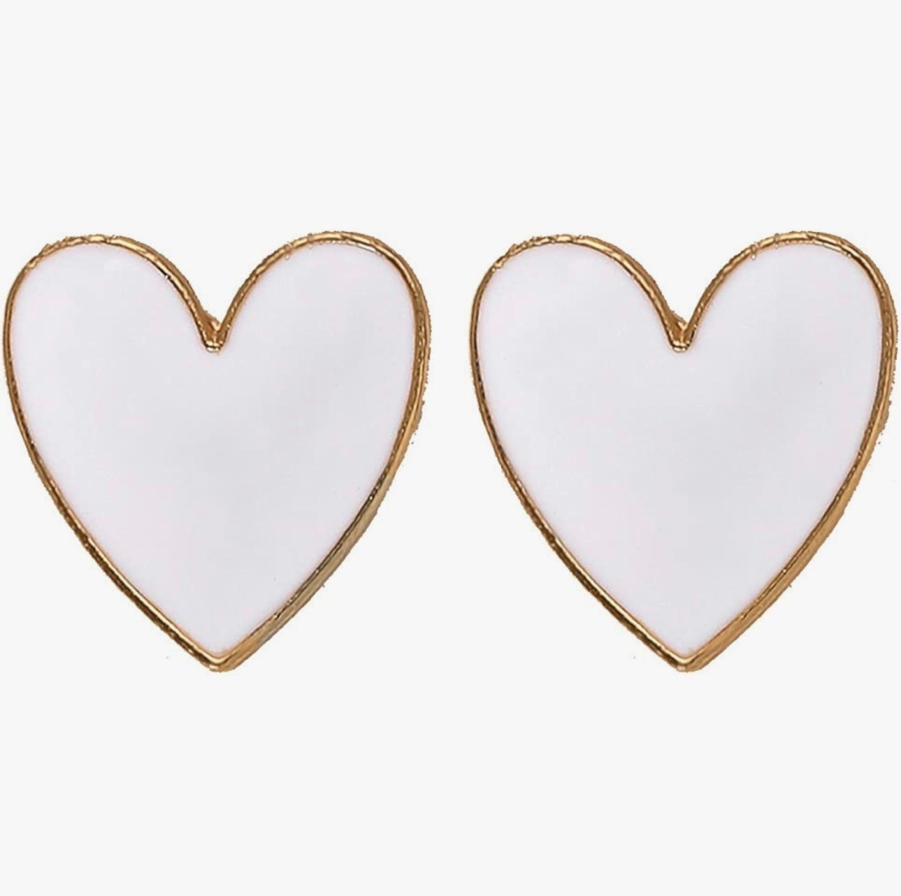 Large white heart earrings - very comfortable and add some brightness to your face.