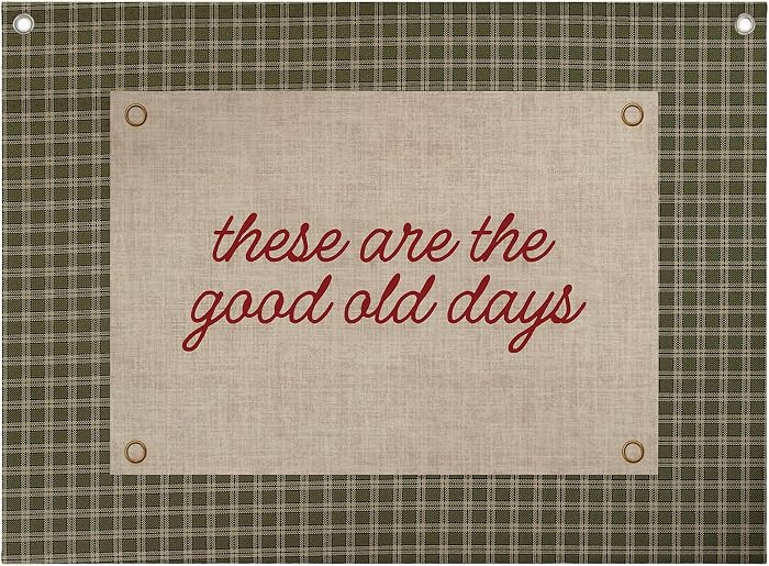 These Are the Good Old Days Canvas Banner Wall Hanging, Positive Affirmations Motivational Gingha... | Amazon (US)