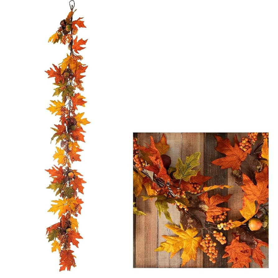 Hobby Lobby Maple Leaf, Berry & Acorn Garland, 6 Ft, Fall Garland | Amazon (US)