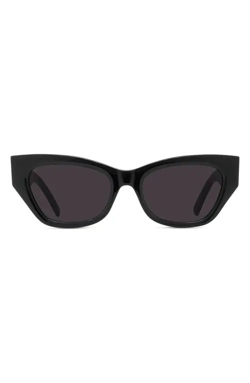 Givenchy 55mm Polarized Cat Eye Sunglasses in Shiny Black /Smoke at Nordstrom | Nordstrom