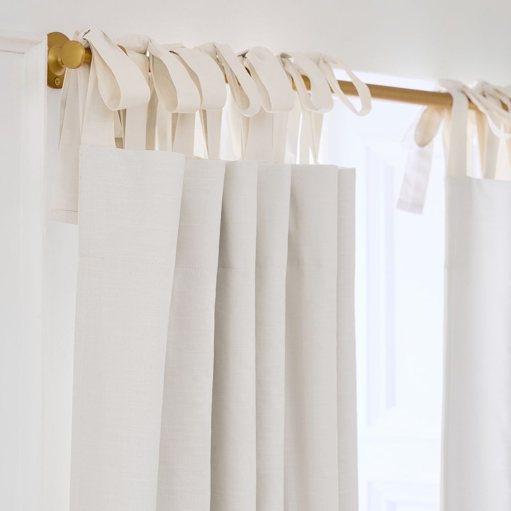 Cotton Tie-Top Blackout Curtain | West Elm (US)