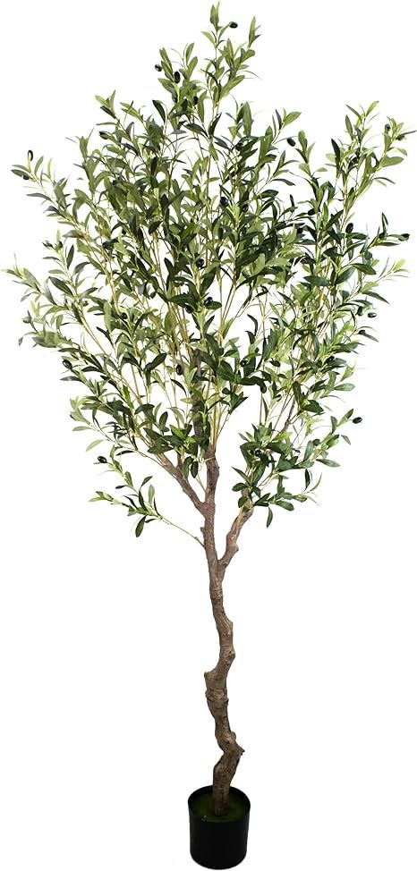 GUYUSO 7ft Tall (210cm high ,1872lvs) Artificial Olive Tree in Pot Fake Olive Tree for Indoor Dec... | Amazon (US)