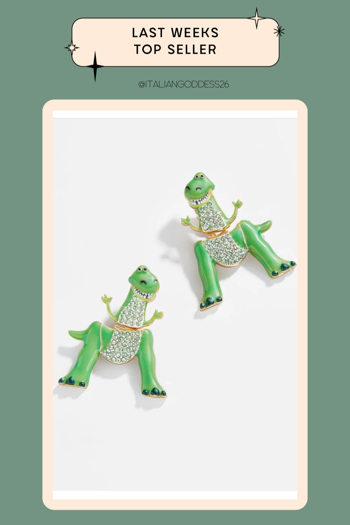 Last Weeks Top Seller - Baublebar Toy Story Disney Pixar Rex Earrings 🦖💚 

#LTKover40 #LTKsalealert #LTKfindsunder50 #LTKfindsunder100 #LTKstyletip #LTKtravel #LTKfamily 