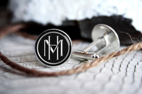 Monogrammed initials personalized cufflinks, cool gifts for men, custom wedding silver plated or ... | Etsy (US)