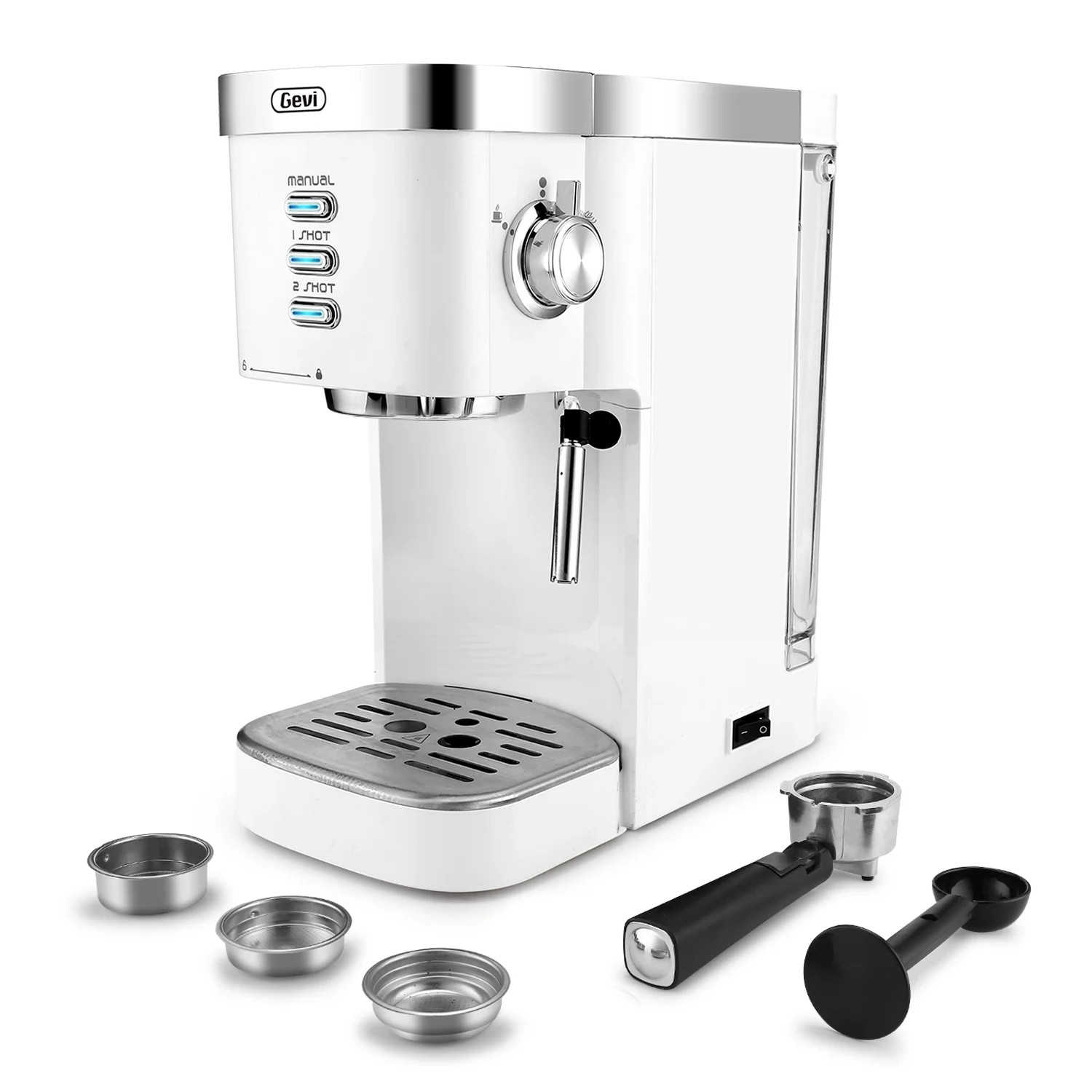 Gevi Espresso Machine 20-Bar Latte Cappuccino Maker with Frother,1.25 L,White, 1350W - Walmart.co... | Walmart (US)