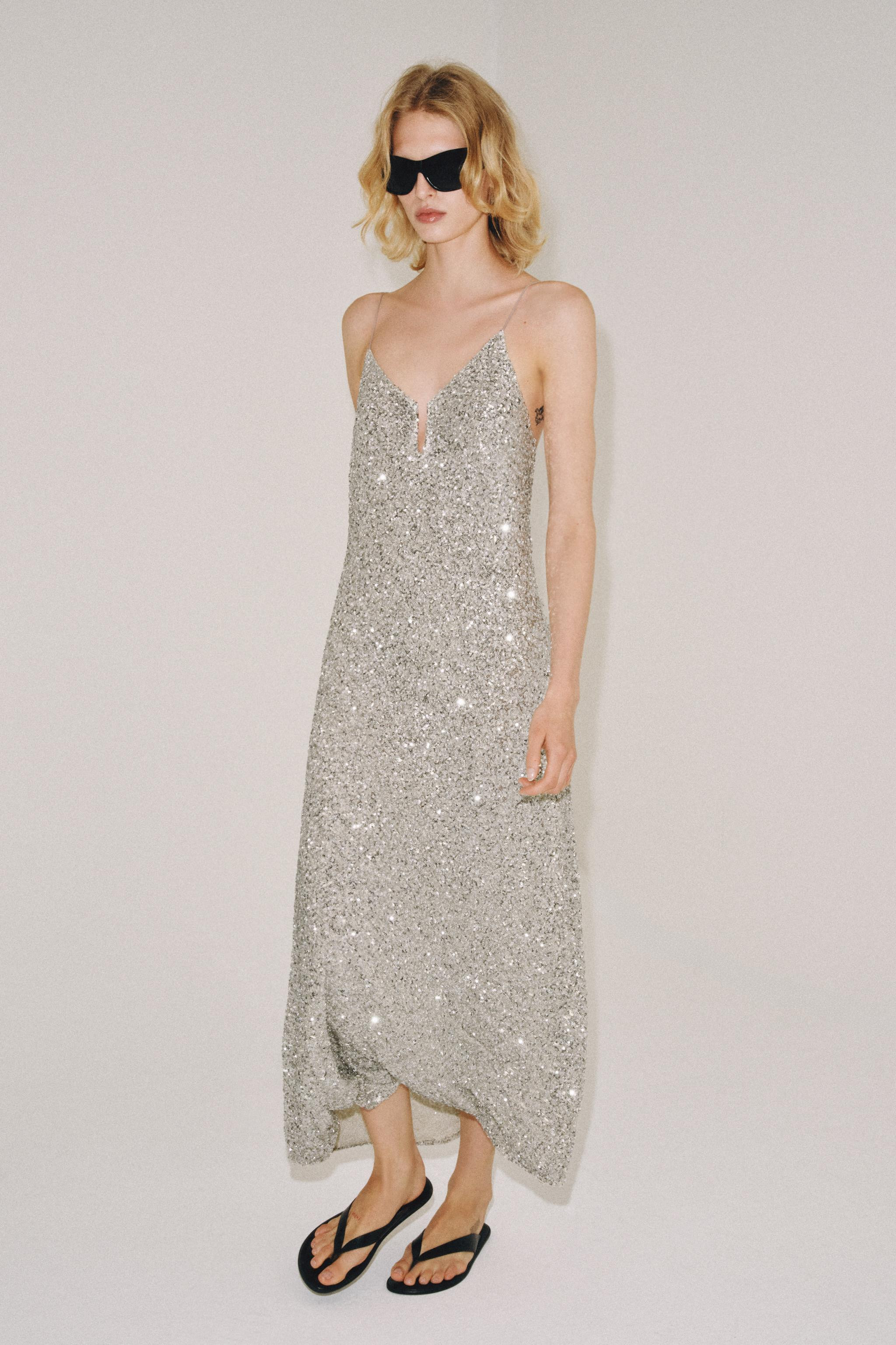 ZW COLLECTION SEQUIN MIDI DRESS | Zara US