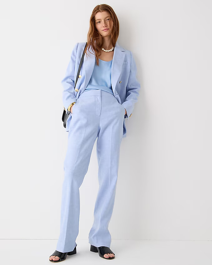 Willa full-length flare pant in stretch linen blend | J. Crew US