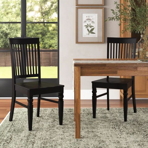 Gebo Solid Wood Slat Back Side Chair (Set of 2) | Wayfair North America