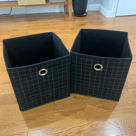 2 x 11” Fabric Bin, black checkered | Poshmark