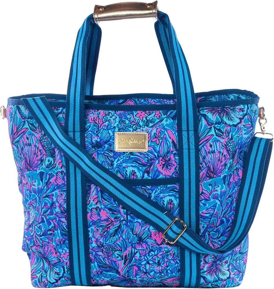 Lilly Pulitzer Blue Picnic and Beach Cooler, Insulated Bag with Adjustable Shoulder Strap and Zip... | Amazon (US)