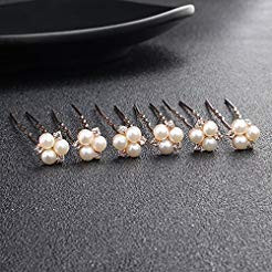 Kercisbeauty Wedding Pearl Hair Pins for Brides Bridal Rhinestones Updos Hair Piece Bridesmaid Ha... | Amazon (US)