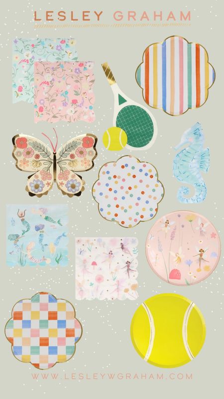 The cutest party accessories! Mermaid plates and napkins. Tennis plates and napkins. Butterfly plates. Fairy plates and napkins. 

#LTKkids #LTKparties #LTKhome