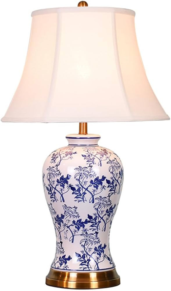 Hand-Painted Floral Table Lamp Flowers and Birds Ceramic Table Lamp for Living Room Office Vintag... | Amazon (US)