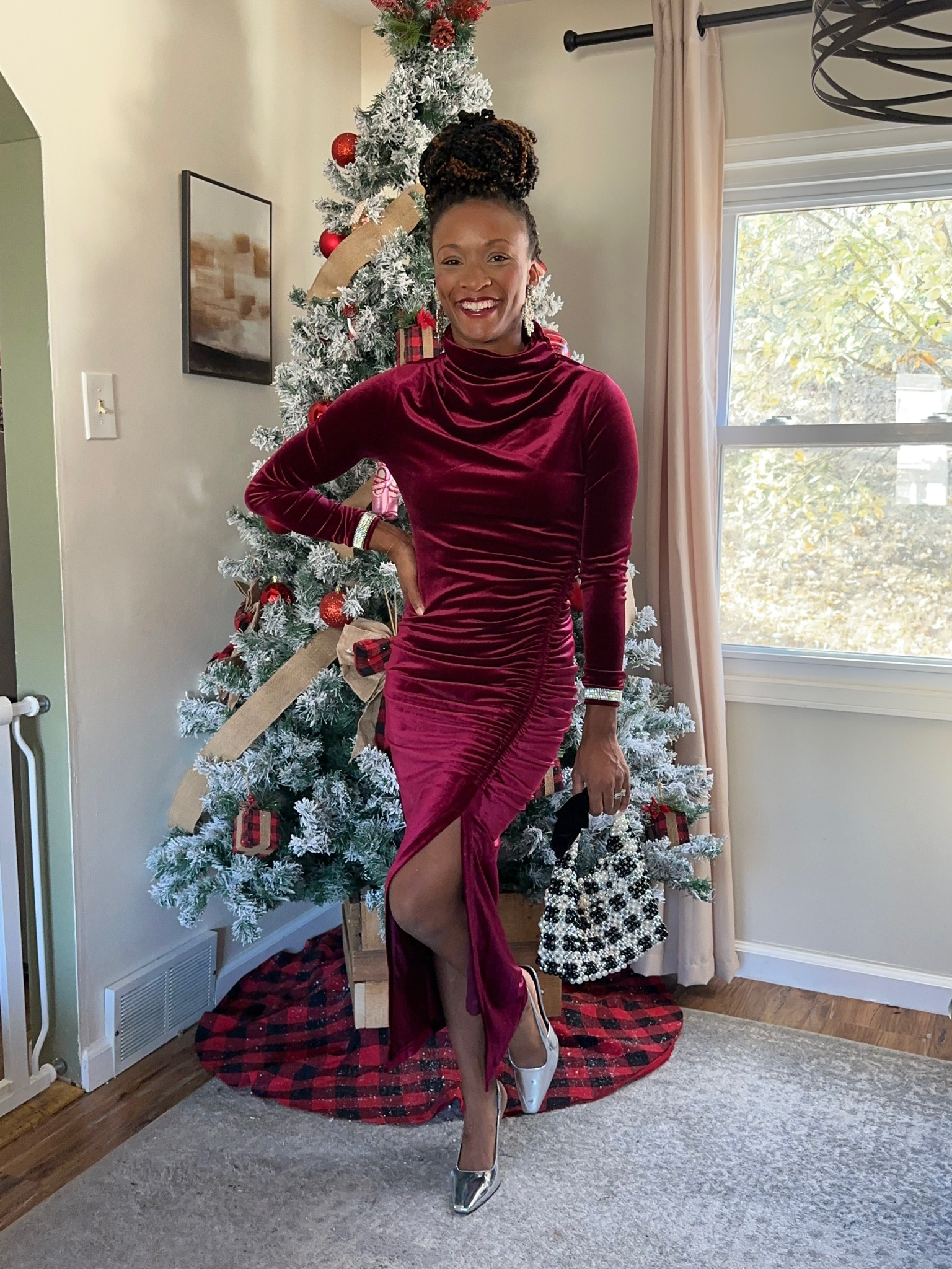 Ruched velvet dress for holiday.  Wearing true size XS

#LTKParties #LTKHoliday