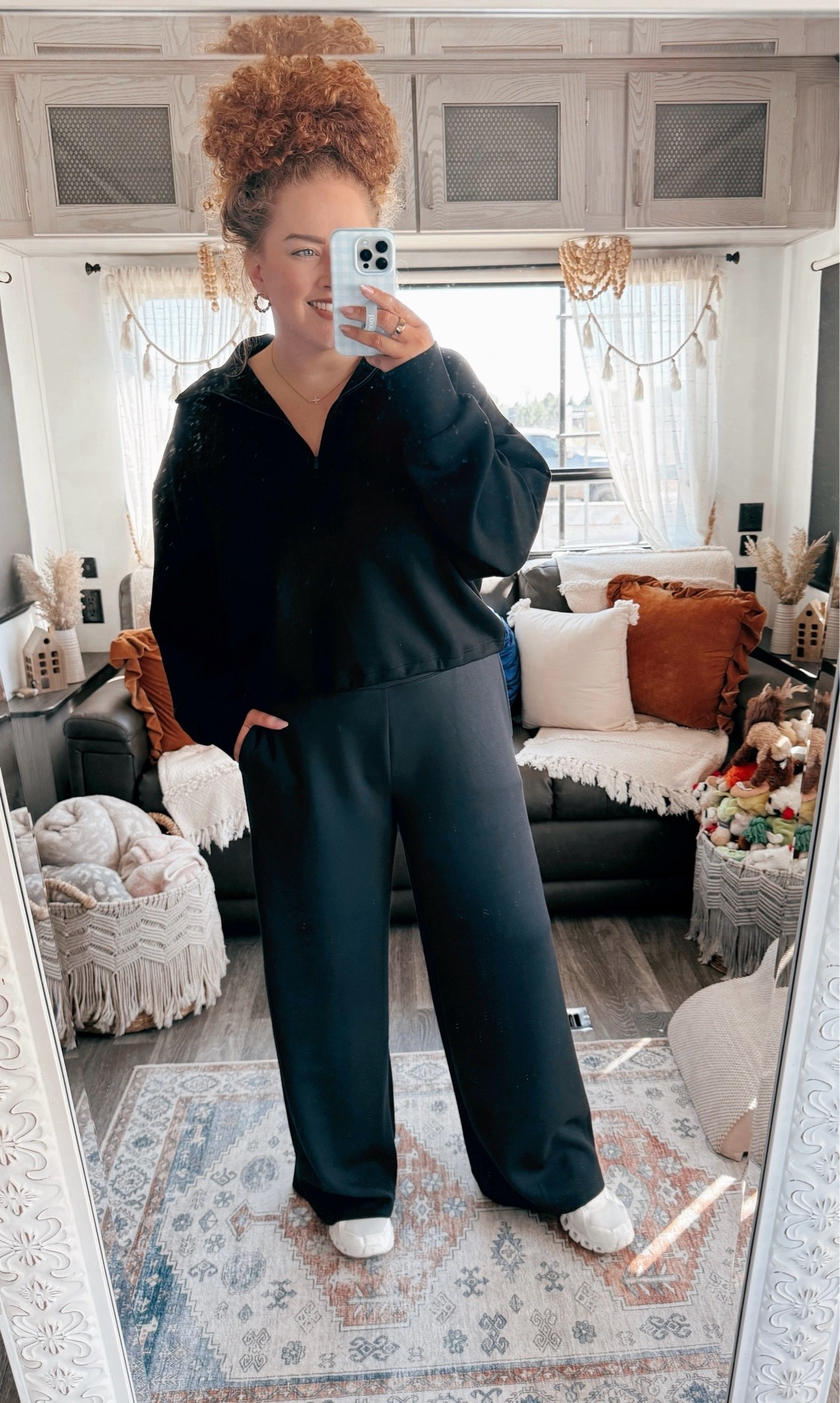 Casual travel day outfit that’s comfy, easy, and put together 🖤✈️ black two piece set | nordstrom set | casual travel outfit | airport outfit idea | matching set outfit | athleisure set | comfy travel outfit | white on cloud sneakers | easy airport look | laid back travel style | minimal travel outfit | comfy chic outfit | grab and go outfit | everyday athleisure | monochrome outfit vibe ✨

#LTKootd #LTKgrwm #LTKdayinmylife