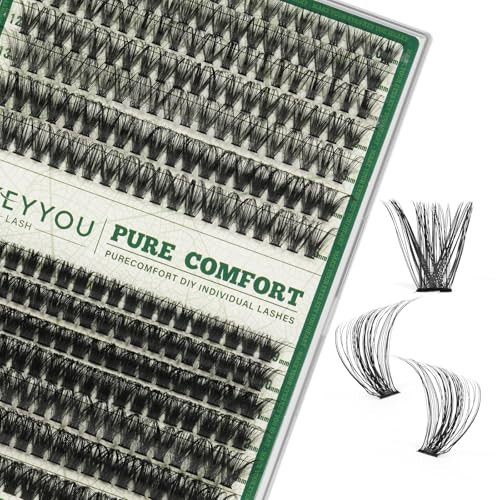 Lash Clusters 280Pcs Eyelash Clusters KEYYOU 60D+80D D Curl 9-16MIX Clusters Lashes Super Soft Wispy DIY Eyelash Extension at Home(60D+80D-D,9-16MIX) | Amazon (US)