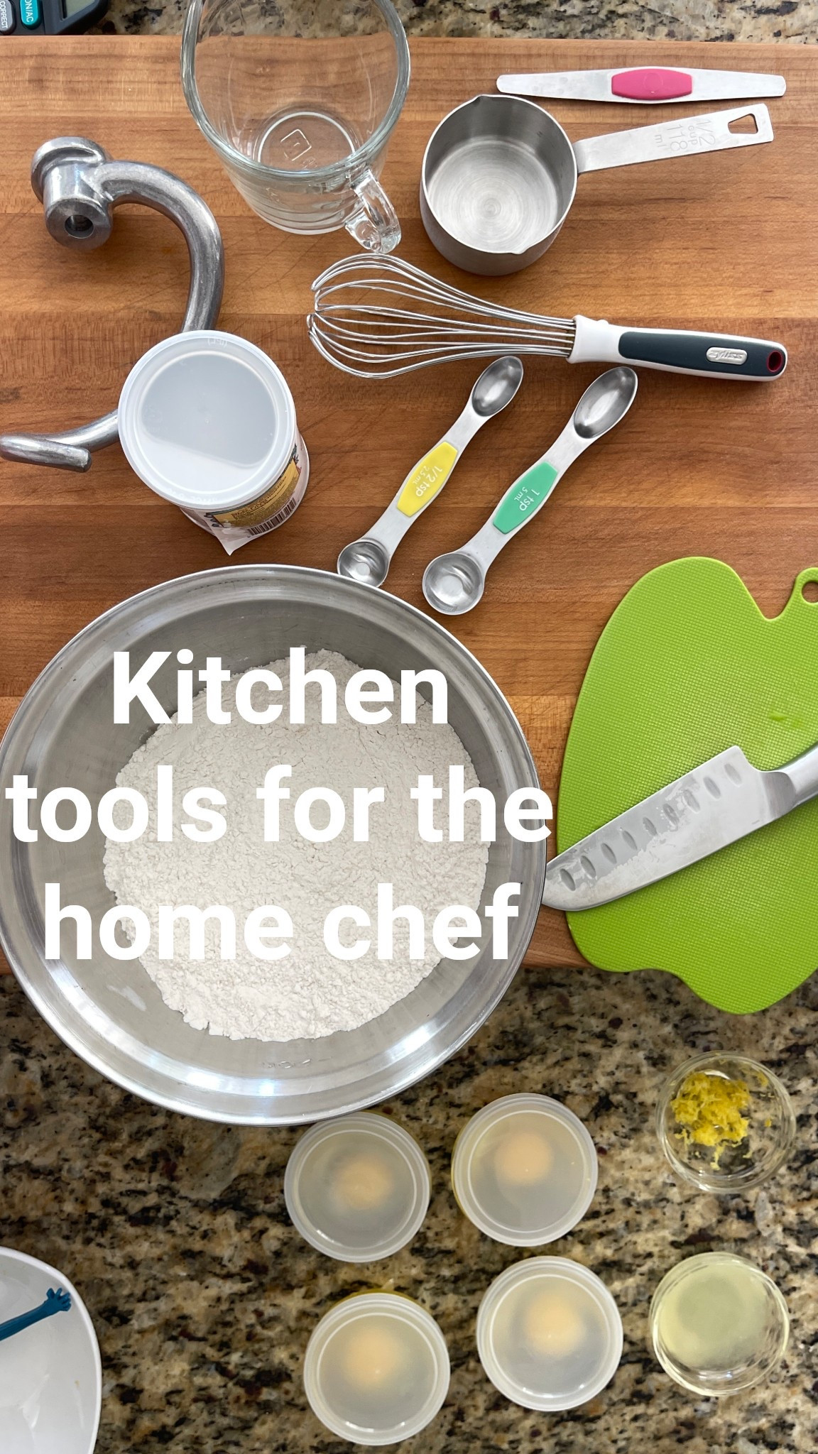 These cooking tools and kitchen gadgets are the most used in our home. 
Magnetic measuring spoons
Mini cutting board
mini chefs knife 
Compact whisk
Mini glass prep bowls- perfect for holding measured out ingredients 

Any food content creators out there? 👋🏼 

#LTKSaleAlert #LTKFindsUnder50 #LTKHome