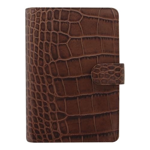 Filofax Classic Croc Organizer, A5 Size, Cherry - Crocodile Print, Italian Calf Leather, Six Rings, Week-to-View Calendar Diary, Multilingual, 2025 (C022703-25) | Amazon (US)