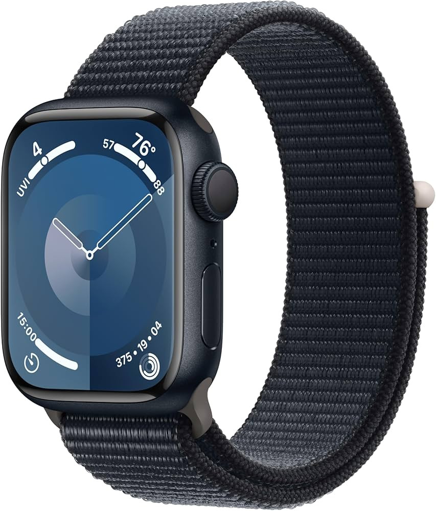 Apple Watch Series 9 [GPS 41mm] Smartwatch with Midnight Aluminum Case with Midnight Sport Loop O... | Amazon (US)