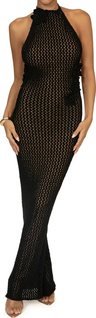 JLUXLABEL Paradise Open Stitch Crochet Halter Dress | Nordstrom | Nordstrom