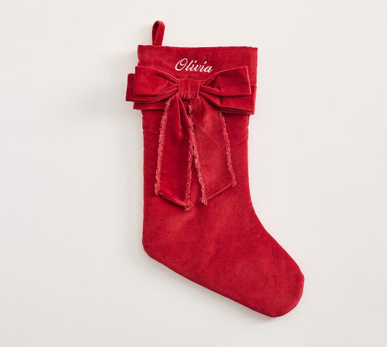Classic Velvet Bow Stockings | Pottery Barn (US)