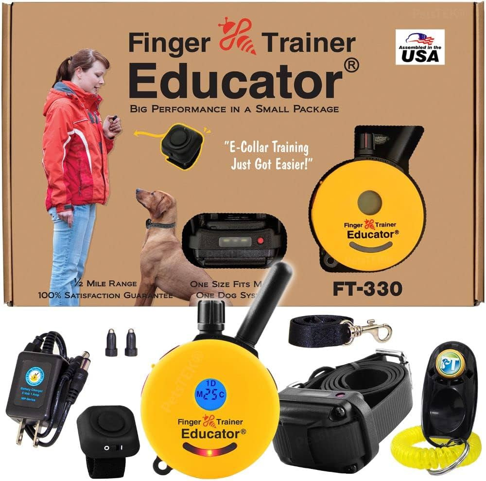 E-Collar - FT-330 - Waterproof Remote Finger Trainer Micro Educator 1/2 Mile Range - Static, Vibr... | Amazon (US)