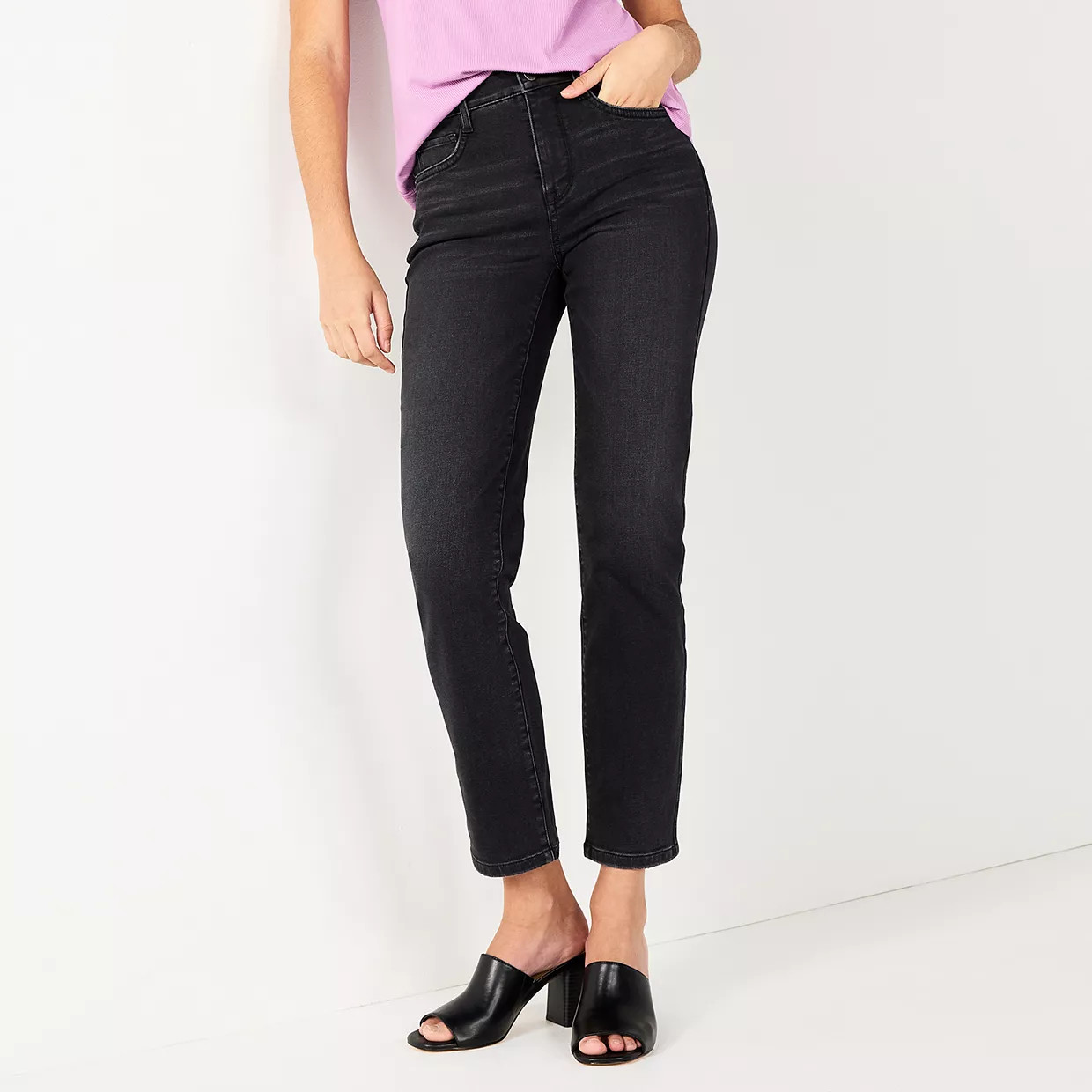 Women's Nine West High Rise Sculpting Straight Jeans | Kohl's