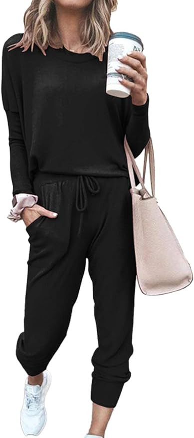 Fixmatti Women Casual 2 Piece Outfit Long Pant Set Sweatsuits Tracksuits | Amazon (US)