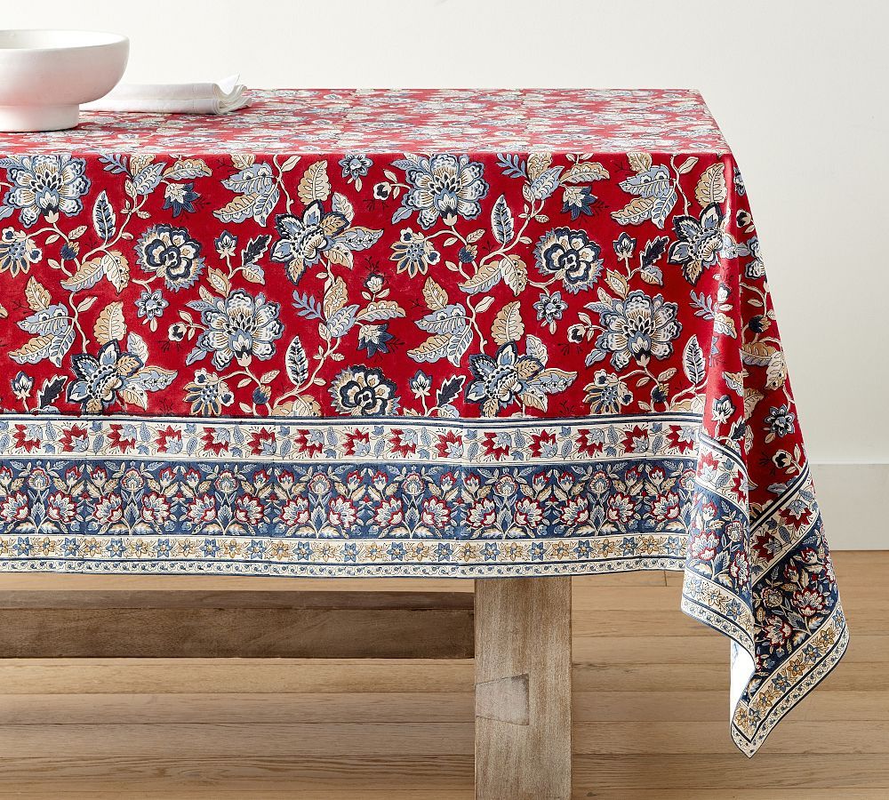 Scarlett Block Print Cotton Tablecloth | Pottery Barn (US)