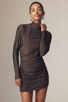 ET OCHS Fallon Long-Sleeve Mock-Neck Mini Dress | Anthropologie (US)