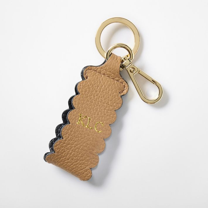 Scalloped Leather Keychain | Mark and Graham