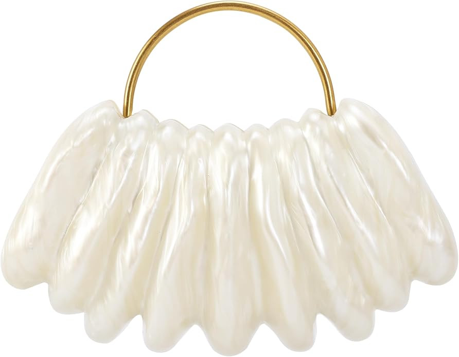 GBWYI Women Acrylic Shell Shaped Clutch Luxury Marble Acrylic Evening Handbag Unique Chain Should... | Amazon (US)