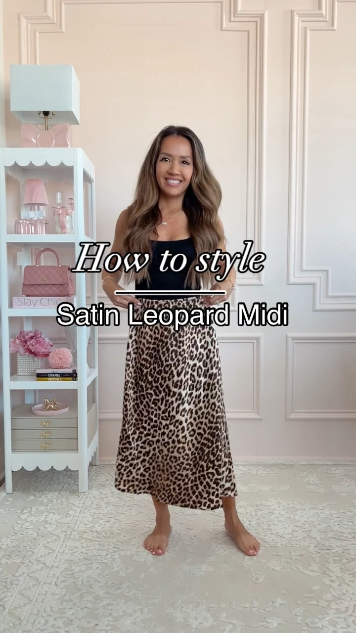 This leopard satin midi skirt is a MUST have for fall! Under $25 and fits perfectly! It’s so versatile and can be dressed up or down. I’m showing you 2 ways to wear it for work. 

Skirt- size XXS 
Top - XXS (both black and white)

#LTKVideo #LTKWorkwear #LTKFindsUnder50