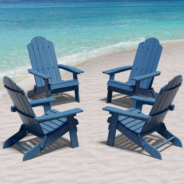 WINSOON All Weather HIPS Outdoor Folding Adirondack Chairs Outdoor Chairs Set of 4 | Bed Bath & Beyond
