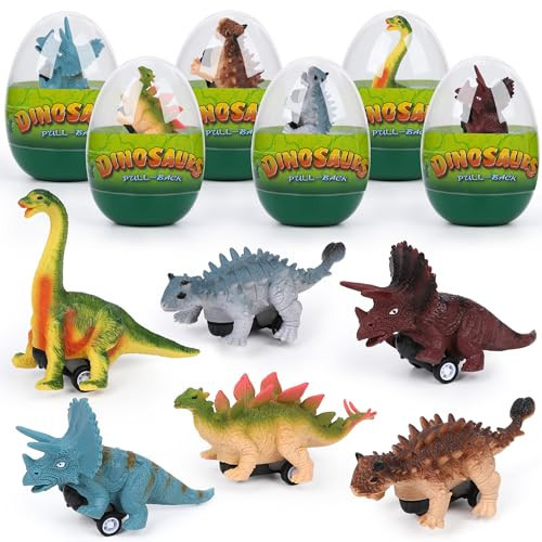 Latwerd Easter Eggs with Toys Inside - 6Pack Jumbo Dinosaur Pull Back Cars Prefilled Easter Basket Stuffers Dinosaur Toys Fillers Easter Party Favors for Kids Boys Girls Ages Easter Gifts | Amazon (US)