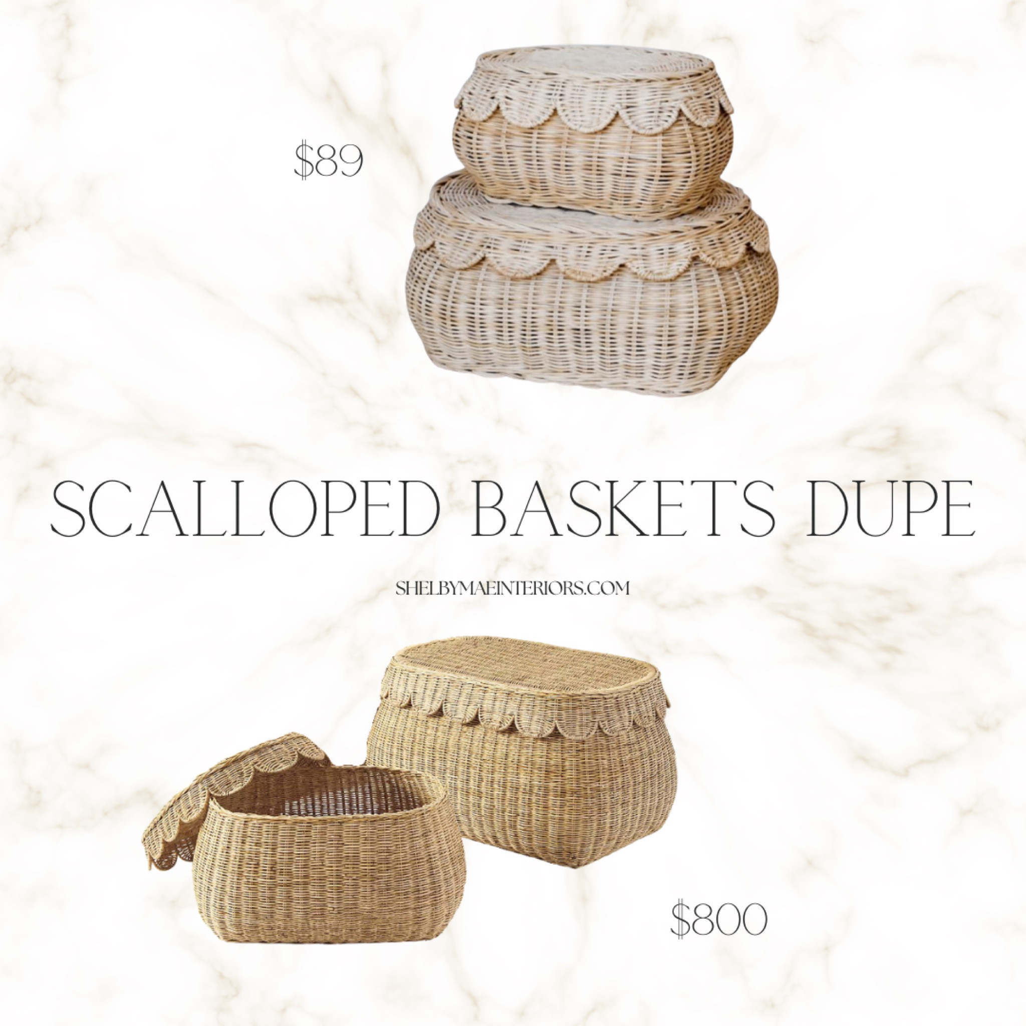 Do you love the scalloped baskets from Fox Hollow House? We found the most darling dupes that are a fraction of the price! #shelbymaeinteriors

#LTKStyleTip #LTKHome #LTKFindsUnder100