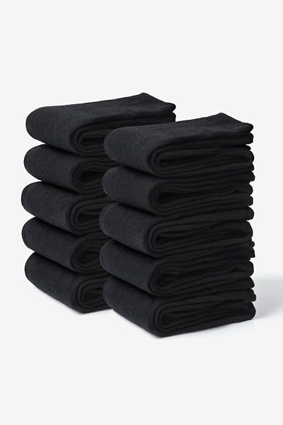 Black Carded Cotton Solid Black 10 Sock Pack | Ties.com | Ties.com