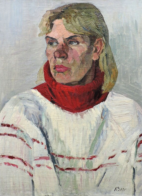 Sale 35%! VINTAGE FEMALE PORTRAIT Original Oil Painting by Soviet artist L.Zakharova 1969, Portrait  | Etsy (US)