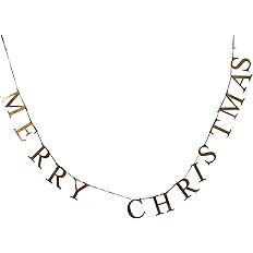 Creative Co-Op 55" L Merry Christmas, Brass Finish Metal Garlands, Multi | Amazon (US)